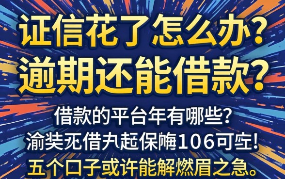 征信花了怎么办?逾期还能借款的平台2026年有哪些?这五个口子或许能解燃眉之急