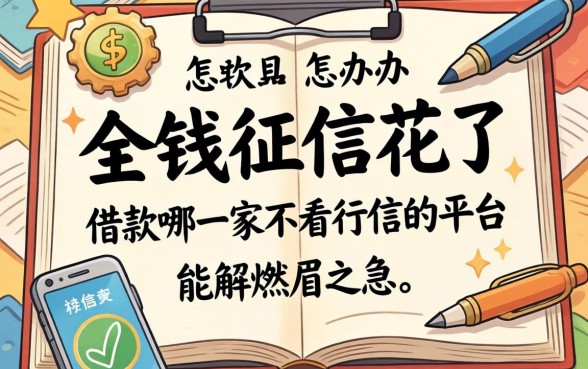 急需用钱征信花了怎么办?借款哪一家不看征信的平台能解燃眉之急?