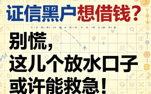 征信黑户想借钱？别慌，这几个放水口子或许能救急！