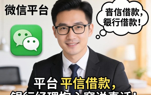 微信上面有什么平台可以借款?银行经理掏心窝说真话