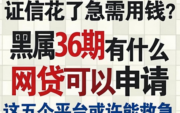 征信花了急需用钱？黑户36期有什么网贷可以申请，这五个平台或许能救急