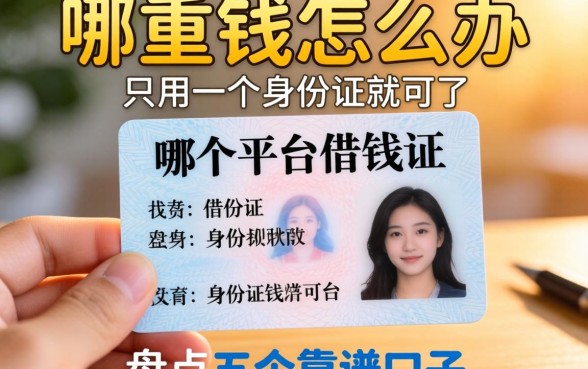 急需用钱怎么办？哪个平台借钱只用一个身份证就可以了？盘点五个靠谱口子