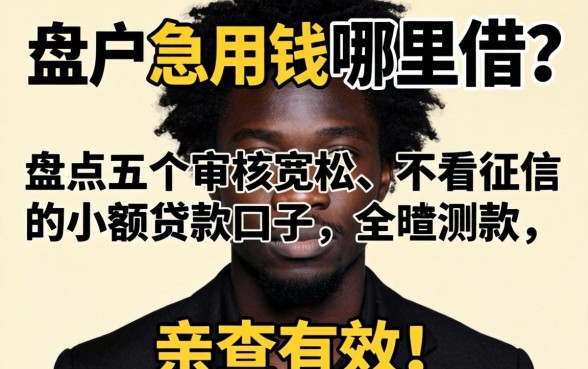 黑户急用钱哪里借？盘点五个审核宽松、不看征信的小额贷款口子，亲测有效！