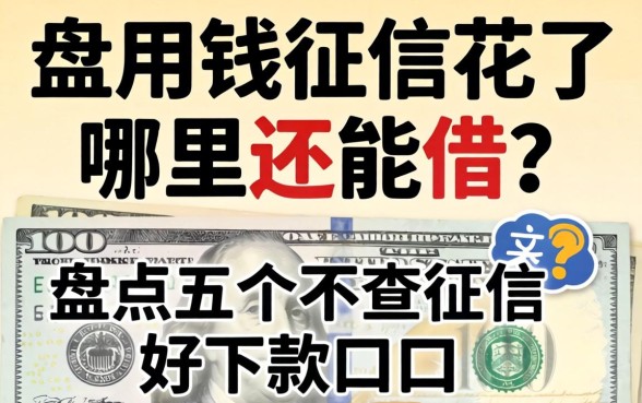 急用钱征信花了哪里还能借？盘点五个不查征信好下款的口子