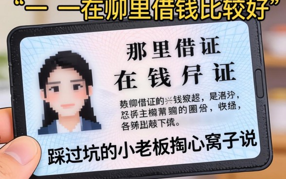 用身份证在哪里借钱比较好？一个踩过坑的小老板掏心窝子说