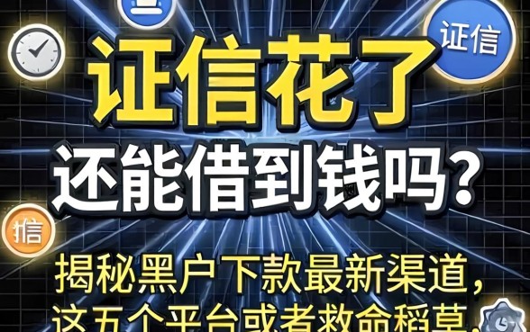 征信花了还能借到钱吗？揭秘黑户下款2026最新渠道，这五个平台或是救命稻草