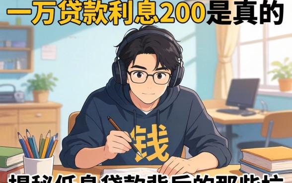 急需用钱怎么办?一万贷款利息200是真的吗?揭秘低息贷款背后的那些坑