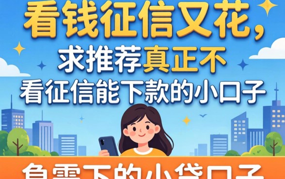 急需用钱征信又花，求推荐真正不看征信能下款的小贷口子！