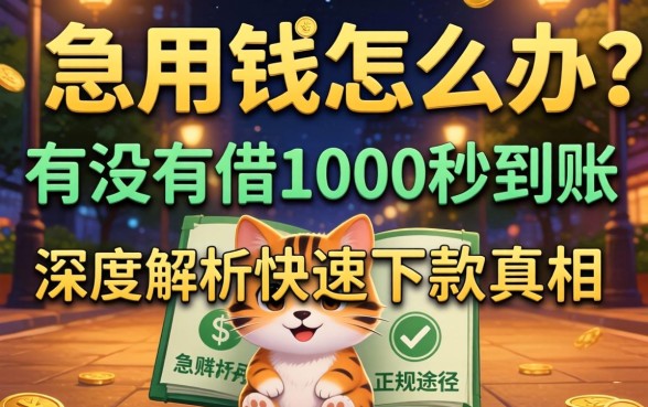深夜急用钱怎么办？有没有借1000秒到账的正规途径？深度解析快速下款真相