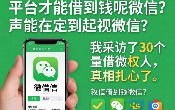 什么平台才能借到钱呢微信？我采访了30个借款人，真相扎心了