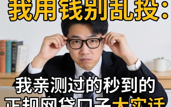 急用钱别乱投：我亲测过的秒到的正规网贷口子大实话