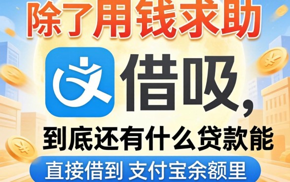 急用钱求助！除了借呗，到底还有什么贷款能直接借到支付宝余额里？
