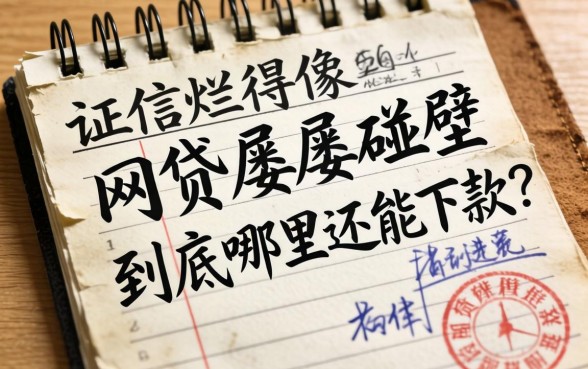 征信烂得像本烂账本，网贷屡屡碰壁，到底哪里还能下款？