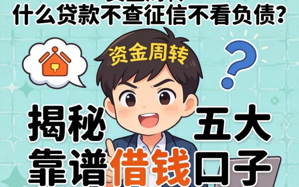 急需资金周转？什么贷款不查征信不看负债？揭秘五大靠谱借钱口子