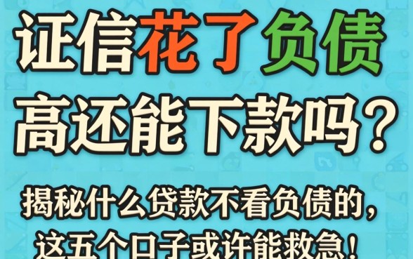 征信花了负债高还能下款吗?揭秘什么贷款不看负债的,这五个口子或许能救急!