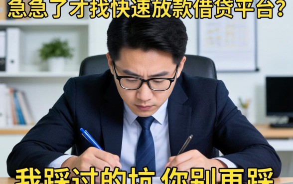 被逼急了才找快速放款的借贷平台？我踩过的坑你别再踩