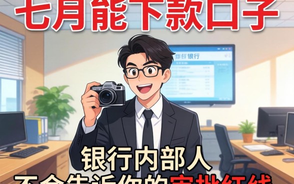 7月能下款的口子:银行内部人不会告诉你的审批红线