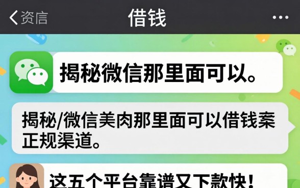 微信哪里可以借钱？揭秘微信那里面可以借钱的正规渠道，这五个平台靠谱又下款快！