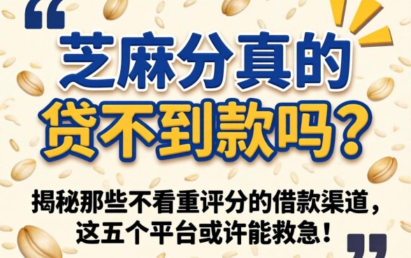 没有芝麻分真的贷不到款吗？揭秘那些不看重评分的借款渠道，这五个平台或许能救急！