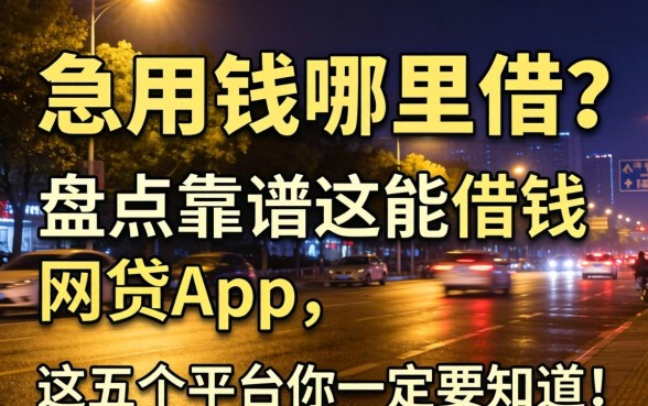 深夜急用钱哪里借?盘点靠谱的能借钱的网贷app,这五个平台你一定要知道!