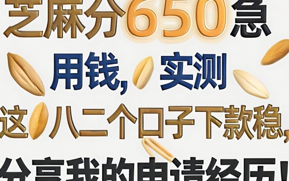 芝麻分650急用钱，实测这几个口子下款稳，分享我的申请经历！