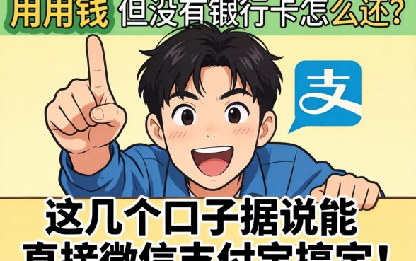 急用钱但没银行卡怎么还？这几个口子据说能直接用微信支付宝搞定！