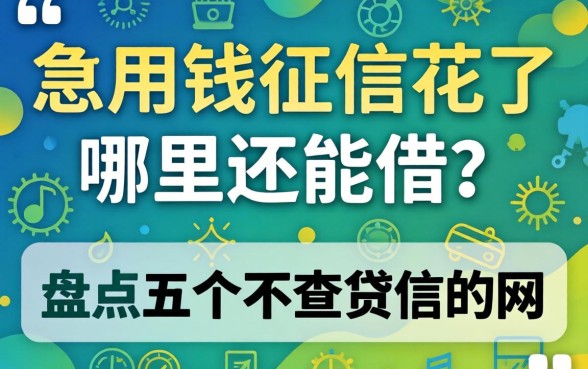 急用钱征信花了哪里还能借？盘点五个不查征信的网贷口子