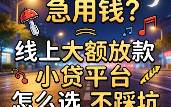 半夜急用钱？线上大额放款小贷平台怎么选才不踩坑