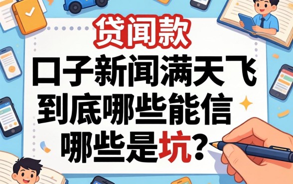 贷款口子新闻满天飞，到底哪些能信哪些是坑？