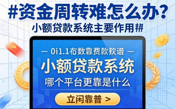 小微企业资金周转难怎么办？小额贷款系统主要作用是什么？哪个平台更靠谱？