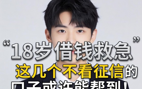 刚满18岁想借钱救急？这几个不看征信的口子或许能帮到你！