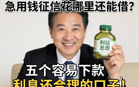 急用钱征信花哪里还能借？分享五个容易下款利息还合理的口子！