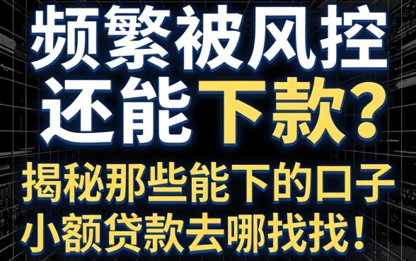 申请频繁被风控还能下款吗？揭秘那些能下的口子小额贷款去哪找？