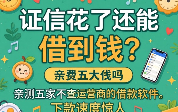 征信花了还能借到钱吗？亲测五家不查运营商的借款软件，下款速度惊人