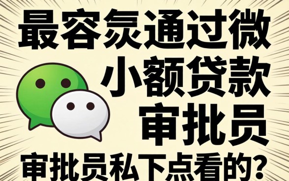 那些最容易通过的微信小额贷款,审批员私下怎么看的?