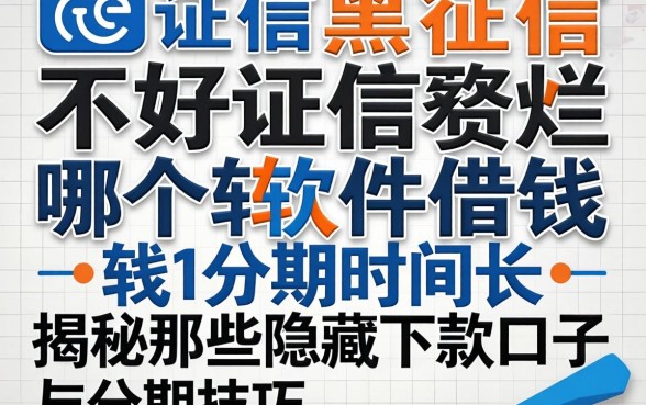 征信黑征信不好征信烂哪个软件借钱分期时间长？揭秘那些隐藏的下款口子与分期技巧