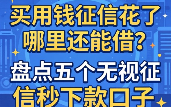 急用钱征信花了哪里还能借？盘点五个无视征信秒下款的口子