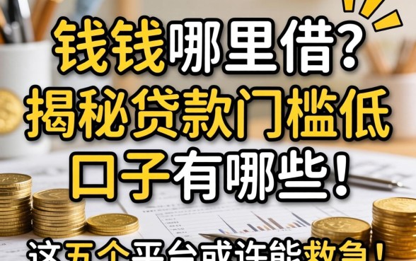 急需用钱哪里借?揭秘贷款门槛低的口子有哪些,这五个平台或许能救急!