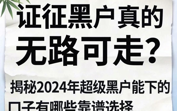 征信黑户真的无路可走吗？揭秘2024年超级黑户能下的口子有哪些靠谱选择？