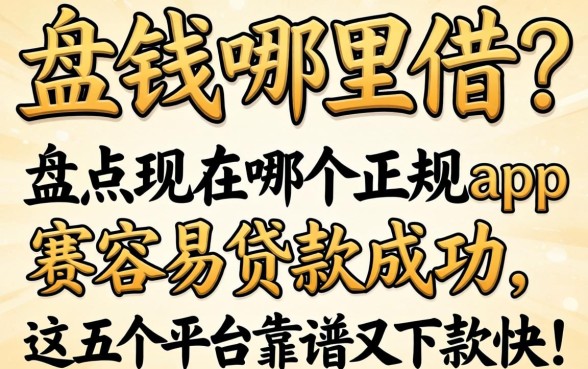 急需用钱哪里借？盘点现在哪个正规app最容易贷款成功，这五个平台靠谱又下款快！