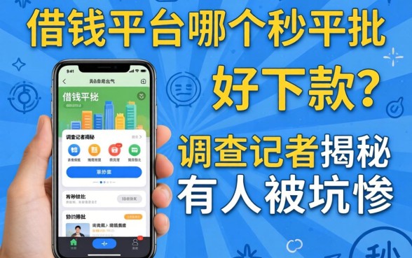 手机借钱的平台哪个好下款？调查记者揭秘：有人秒批有人被坑惨