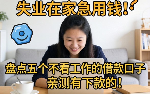 失业在家急用钱？盘点五个不看工作的借款口子，亲测有下款的！