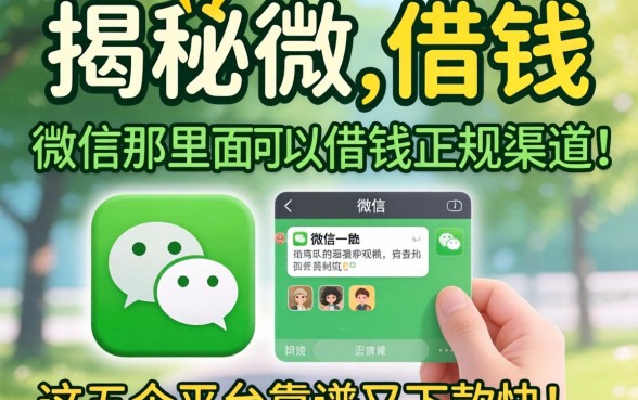 微信哪里可以借钱？揭秘微信那里面可以借钱的正规渠道，这五个平台靠谱又下款快！