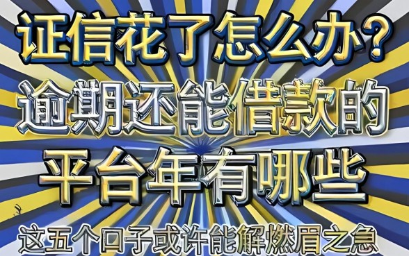 征信花了怎么办?逾期还能借款的平台2026年有哪些?这五个口子或许能解燃眉之急