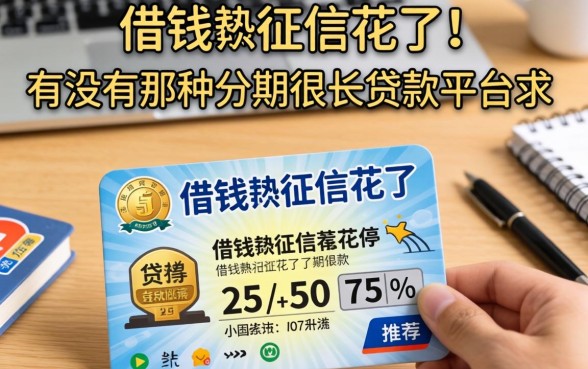 想借钱但征信花了,有没有那种分期很长的贷款平台求推荐?