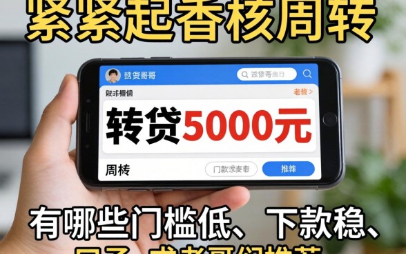 手头紧想贷5000元周转，有哪些门槛低、下款稳的口子？求老哥们推荐！