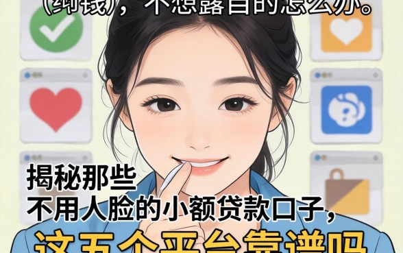 急需用钱却不想露脸怎么办？揭秘那些不用人脸的小额贷款口子，这五个平台靠谱吗？