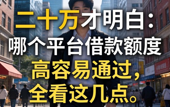 借了二十万才明白：哪个平台借款额度高容易通过，全看这几点