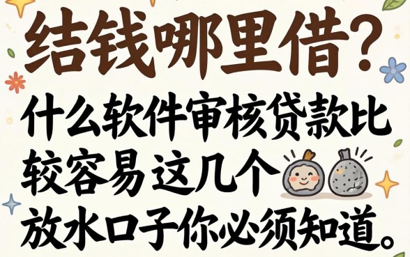 急需用钱哪里借？什么软件审核贷款比较容易？这几个放水口子你必须知道