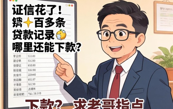 征信花了有一百多条贷款记录，哪里还能下款？求老哥指点！